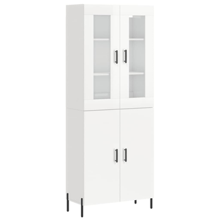 vidaXL Highboard High Gloss White 69.5x34x180 cm Engineered Wood - Giant Lobelia