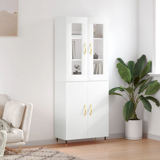 vidaXL Highboard White 69.5x34x180 cm Engineered Wood - Giant Lobelia