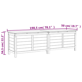 vidaXL Garden Storage Box 198.5x50x56.5 cm Solid Wood Fir - Giant Lobelia