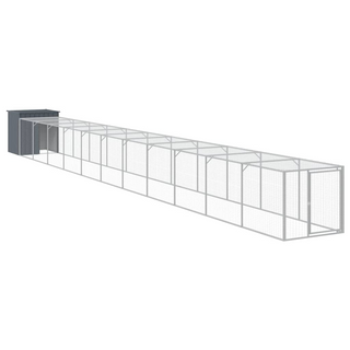 Chicken Cage with Run Anthracite 110x1221x110 cm Galvanised Steel - Giant Lobelia