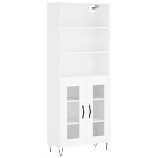 vidaXL Highboard White 69.5x34x180 cm Engineered Wood - Giant Lobelia