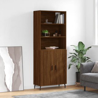 vidaXL Highboard Brown Oak 69.5x34x180 cm Engineered Wood - Giant Lobelia