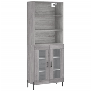 vidaXL Highboard Grey Sonoma 69.5x34x180 cm Engineered Wood - Giant Lobelia