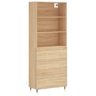 vidaXL Highboard Sonoma Oak 69.5x34x180 cm Engineered Wood - Giant Lobelia