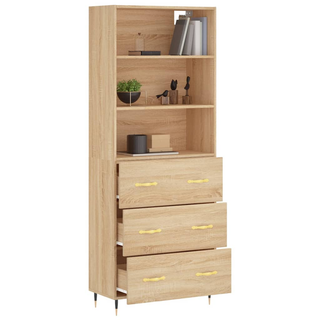 vidaXL Highboard Sonoma Oak 69.5x34x180 cm Engineered Wood - Giant Lobelia