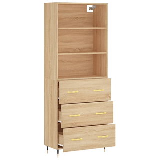 vidaXL Highboard Sonoma Oak 69.5x34x180 cm Engineered Wood - Giant Lobelia