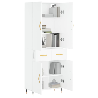 vidaXL Highboard White 69.5x34x180 cm Engineered Wood - Giant Lobelia