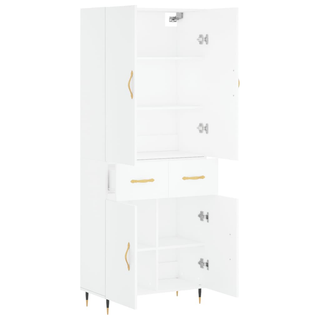 vidaXL Highboard White 69.5x34x180 cm Engineered Wood - Giant Lobelia