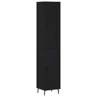 vidaXL Highboard Black 34.5x34x180 cm Engineered Wood - Giant Lobelia