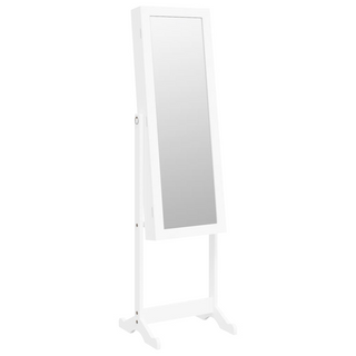 Mirror Jewellery Cabinet with LED Lights Free Standing White - Giant Lobelia