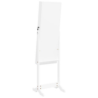 Mirror Jewellery Cabinet with LED Lights Free Standing White - Giant Lobelia