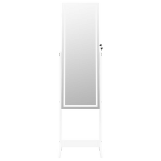 Mirror Jewellery Cabinet with LED Lights Free Standing White - Giant Lobelia