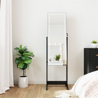 Mirror Jewellery Cabinet with LED Lights Free Standing Black - Giant Lobelia