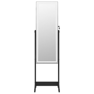 Mirror Jewellery Cabinet with LED Lights Free Standing Black - Giant Lobelia