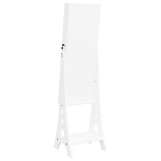 Mirror Jewellery Cabinet with LED Lights Free Standing White - Giant Lobelia