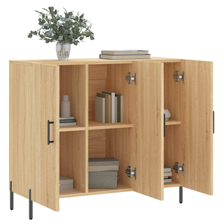 vidaXL Sideboard Sonoma Oak 90x34x80 cm Engineered Wood - Giant Lobelia