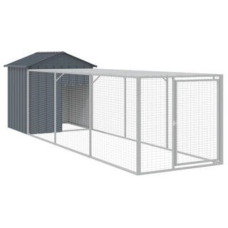 Chicken Cage with Run Anthracite 117x405x123 cm Galvanised Steel - Giant Lobelia