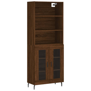 vidaXL Highboard Brown Oak 69.5x34x180 cm Engineered Wood - Giant Lobelia