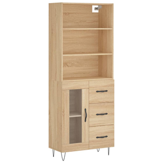 vidaXL Highboard Sonoma Oak 69.5x34x180 cm Engineered Wood - Giant Lobelia