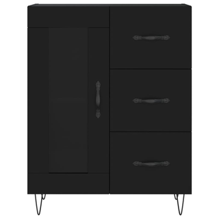 vidaXL Highboard Black 69.5x34x180 cm Engineered Wood - Giant Lobelia