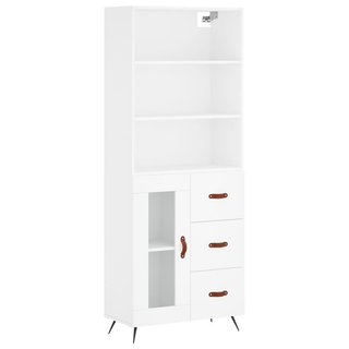 vidaXL Highboard White 69.5x34x180 cm Engineered Wood - Giant Lobelia