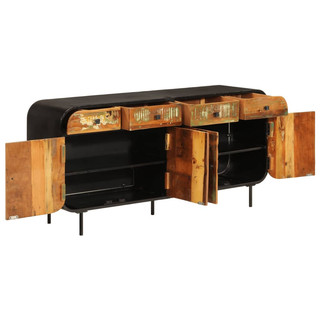 vidaXL Sideboard 140x35x70 cm Solid Wood Reclaimed and Metal - Giant Lobelia