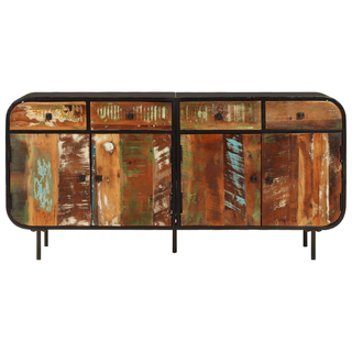 vidaXL Sideboard 140x35x70 cm Solid Wood Reclaimed and Metal - Giant Lobelia