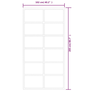 vidaXL Sliding Door ESG Glass and Aluminium 102x205 cm Black - Giant Lobelia