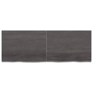 Bathroom Countertop Dark Brown 140x50x(2-4) cm Treated Solid Wood - Giant Lobelia