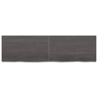 Bathroom Countertop Dark Brown 140x40x(2-6) cm Treated Solid Wood - Giant Lobelia