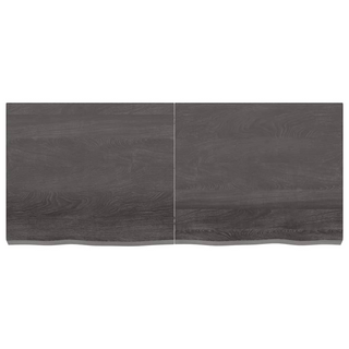 Bathroom Countertop Dark Brown 140x60x(2-6) cm Treated Solid Wood - Giant Lobelia