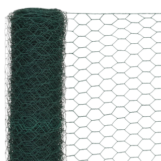 Chicken Wire Fence Steel with PVC Coating 25x1.5 m Green - Giant Lobelia