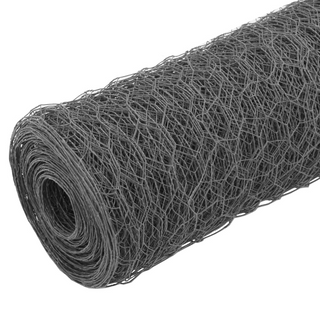 vidaXL Chicken Wire Fence Steel with PVC Coating 25x0.75 m Grey - Giant Lobelia