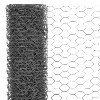 vidaXL Chicken Wire Fence Steel with PVC Coating 25x0.75 m Grey - Giant Lobelia