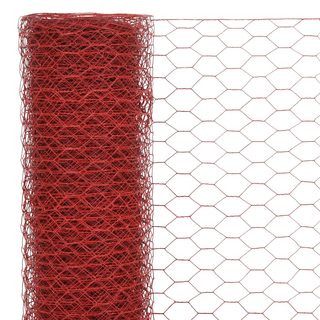 Chicken Wire Fence Steel with PVC Coating 25x1 m Red - Giant Lobelia