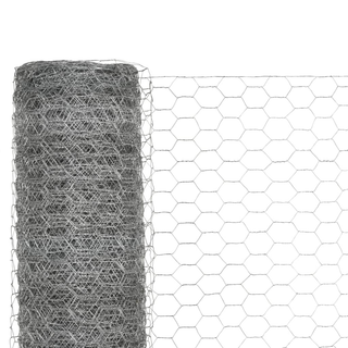 Chicken Wire Fence Galvanised Steel 25x1.5 m Silver - Giant Lobelia