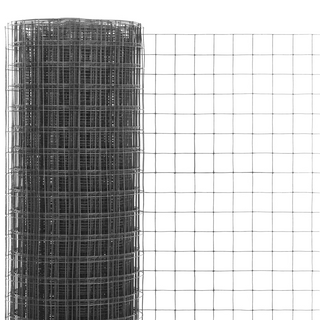 vidaXL Chicken Wire Fence Steel with PVC Coating 10x0.5 m Grey - Giant Lobelia