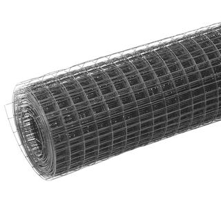 Chicken Wire Fence Steel with PVC Coating 25x1 m Grey - Giant Lobelia