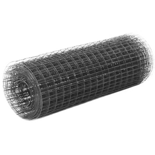 Chicken Wire Fence Steel with PVC Coating 10x0.5 m Grey - Giant Lobelia