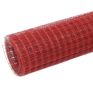 Chicken Wire Fence Steel with PVC Coating 10x0.5 m Red - Giant Lobelia