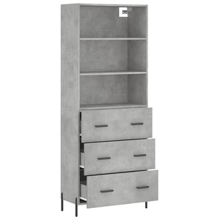 vidaXL Highboard Concrete Grey 69.5x34x180 cm Engineered Wood - Giant Lobelia