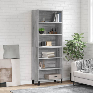 vidaXL Highboard Grey Sonoma 69.5x32.5x180 cm Engineered Wood - Giant Lobelia