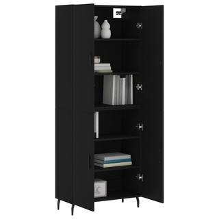 vidaXL Highboard Black 69.5x34x180 cm Engineered Wood - Giant Lobelia