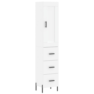 vidaXL Highboard White 34.5x34x180 cm Engineered Wood - Giant Lobelia