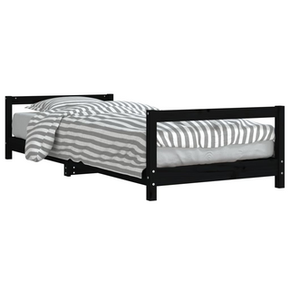 Kids Bed Frame Black 90x200 cm Solid Wood Pine - Giant Lobelia