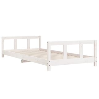 Kids Bed Frame White 90x200 cm Solid Wood Pine - Giant Lobelia