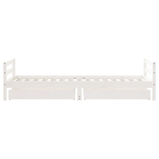 Kids Bed Frame with Drawers White 80x200 cm Solid Wood Pine - Giant Lobelia