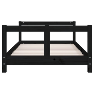 Kids Bed Frame Black 80x160 cm Solid Wood Pine - Giant Lobelia