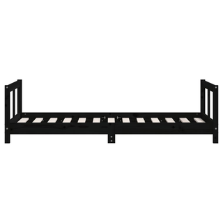 Kids Bed Frame Black 80x160 cm Solid Wood Pine - Giant Lobelia