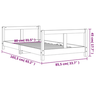 Kids Bed Frame 80x160 cm Solid Wood Pine - Giant Lobelia